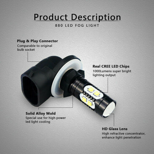 FOR POLARIS SPORTSMAN UPPER POD HEADLIGHT LED LIGHT BULB 90W WHITE HIGH POWER 1X - Fresh Stock Dated October 2025
