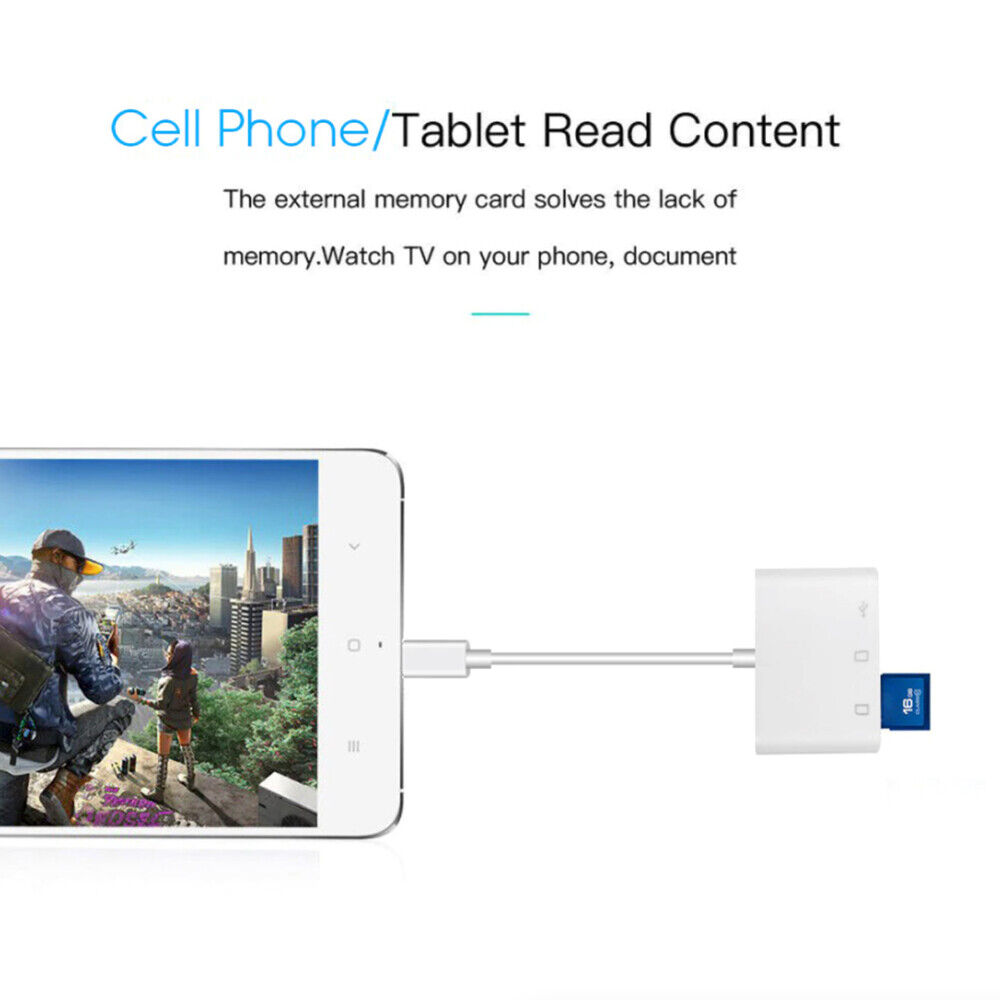 3 in 1 Type C USB OTG Adapter SD/TF Card Reader For Samsung Android Phone - Fresh Stock Dated October 2025