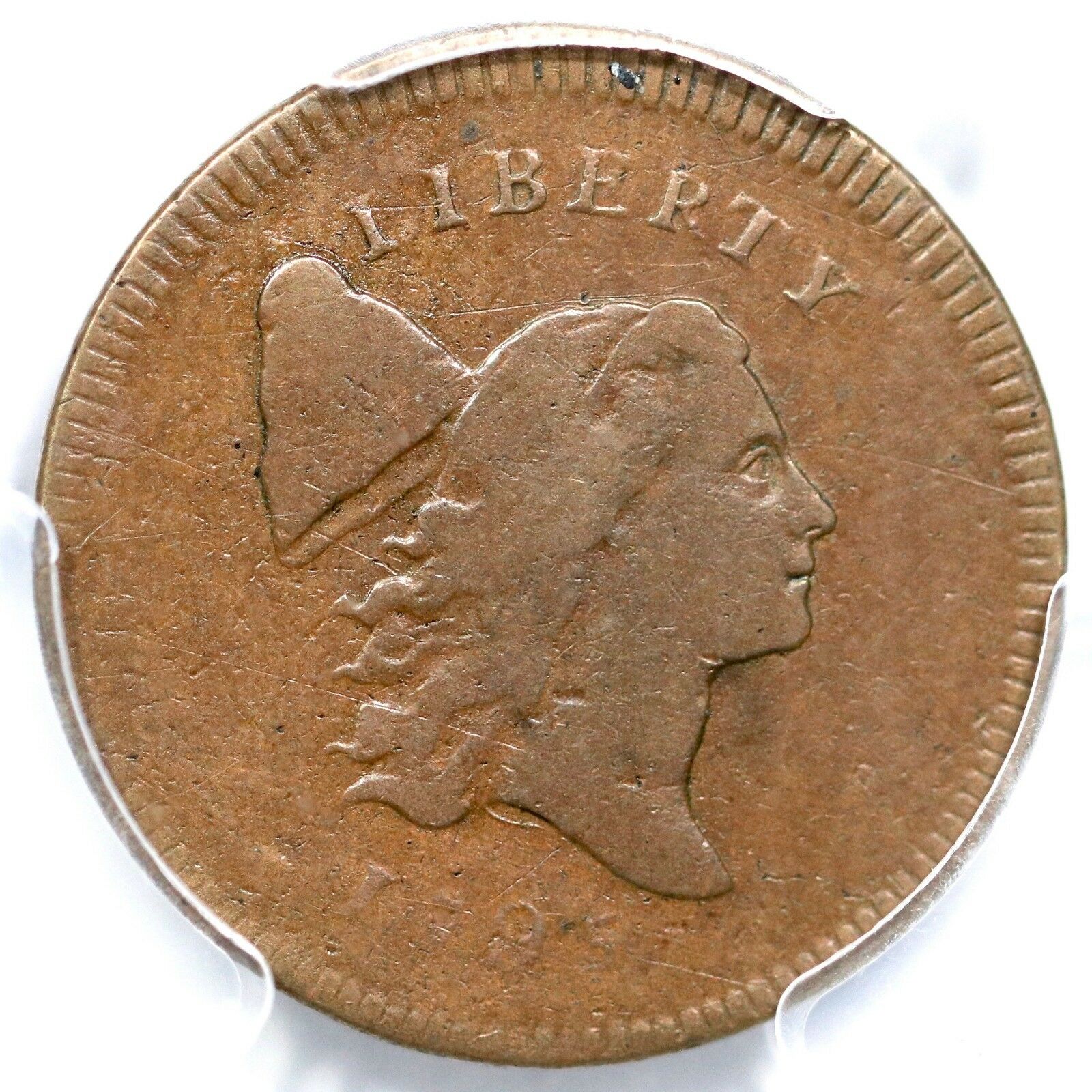 1795 C-5a R-3 PCGS F Details Liberty Cap Half Cent Coin 1/2c - Fresh Stock Dated October 2025