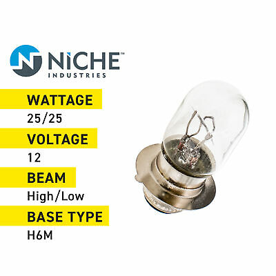 NICHE H6M Headlight Bulb for Yamaha IT250 IT400 MX100 IT465 Suzuki DR200 - Fresh Stock Dated October 2025
