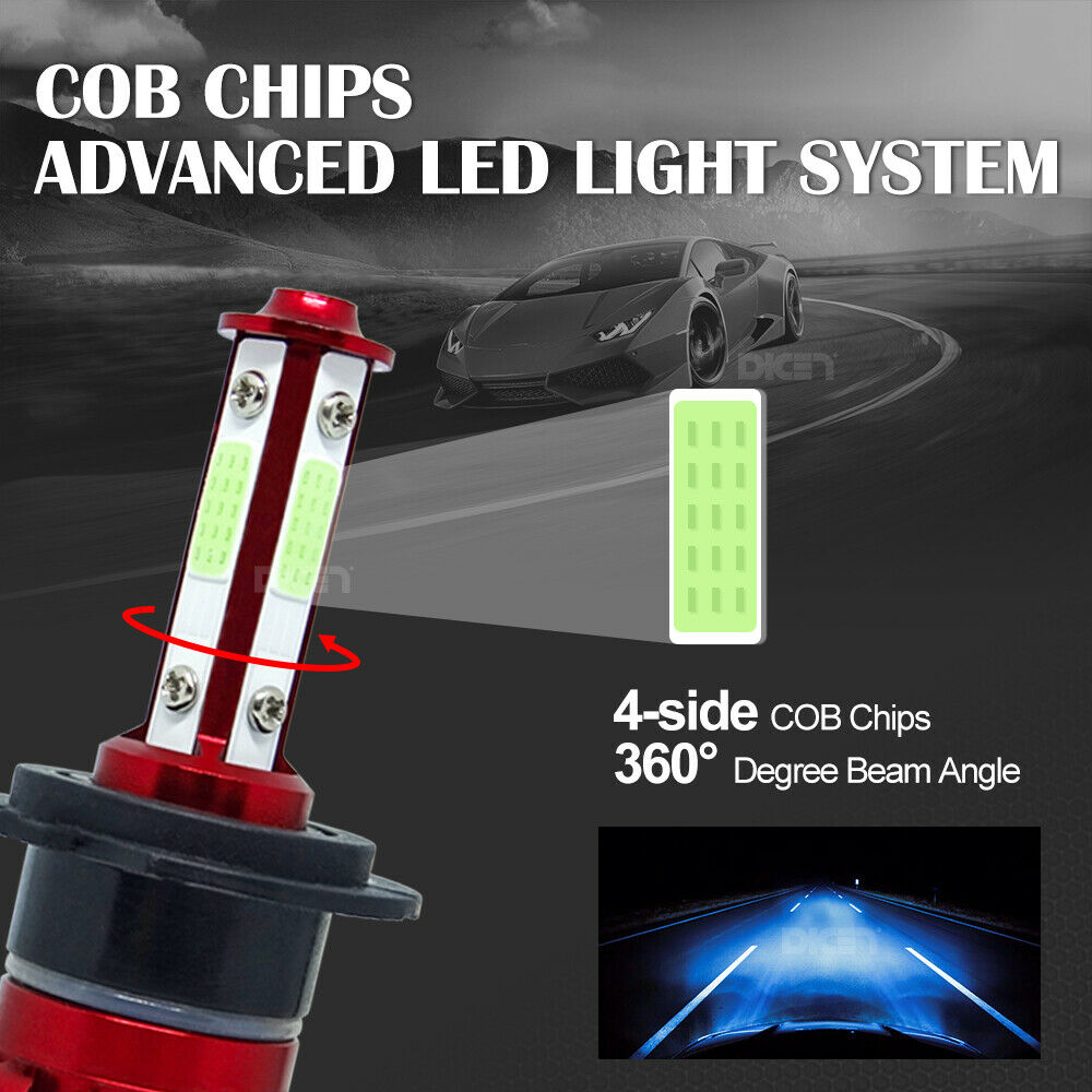 H7 LED Headlight Bulbs For Suzuki GSXR 1000 750 600 Hayabusa Hi Lo Beam Ice Blue - Fresh Stock Dated October 2025