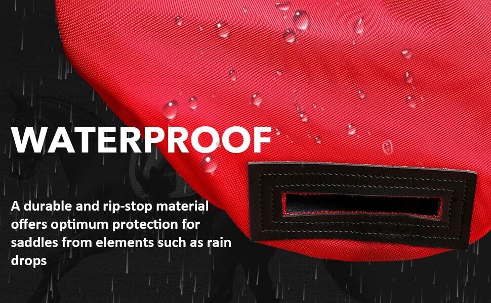 GP/CC Saddle Padded Cover Waterproof Dustfree Girth Holder Red Soft Fleece Lined - Fresh Stock Dated October 2025
