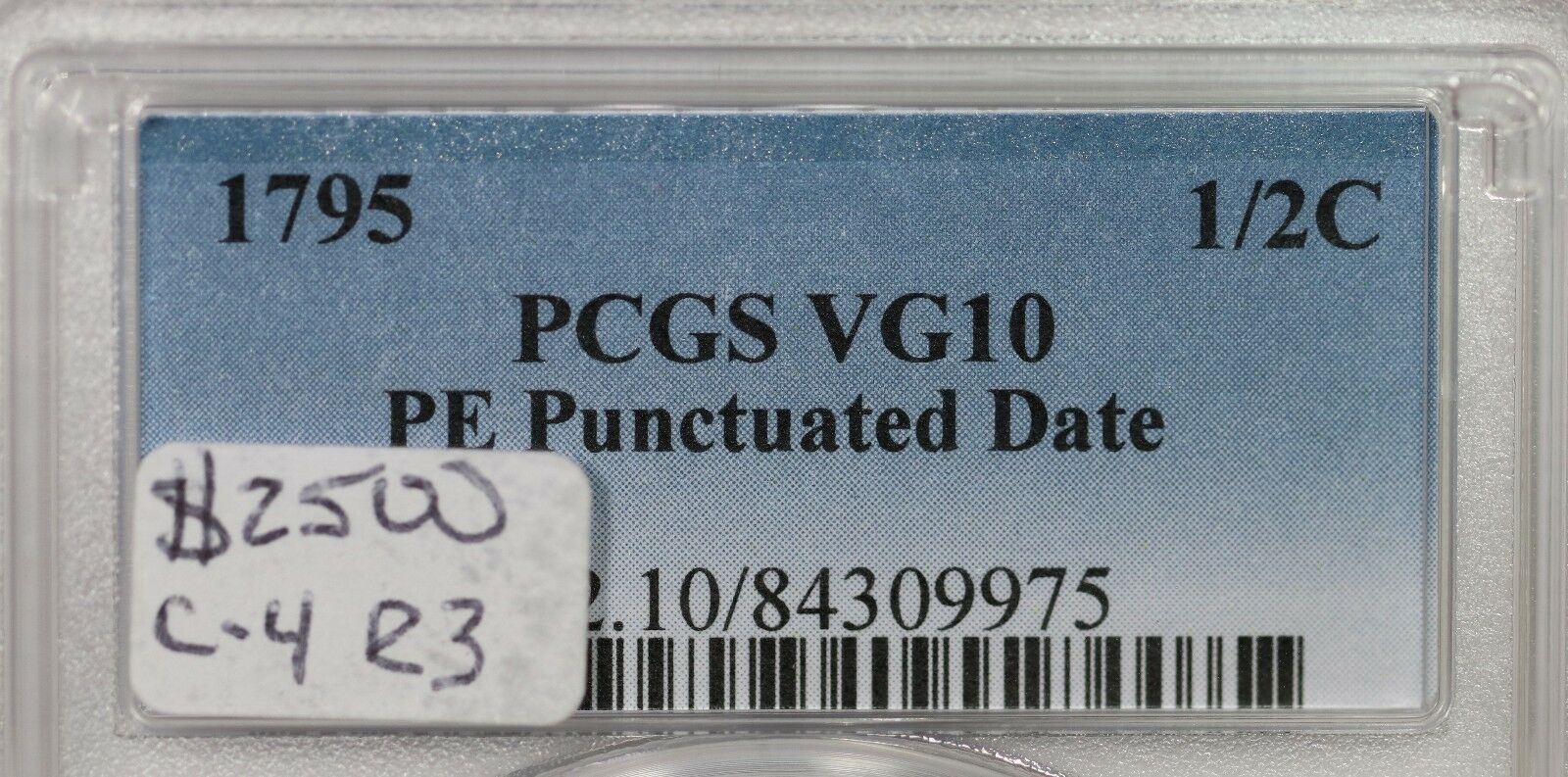 1795 C-4 R-3 PCGS VG 10 Punctuated Date Liberty Cap Half Cent Coin 1/2c - Fresh Stock Dated October 2025
