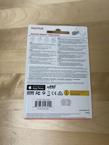 NEW SEALED SanDisk 128GB iXPAND USB 3.0 Lightning Flash Drive SDIX30C-128G-GN6NE - Fresh Stock Dated October 2025