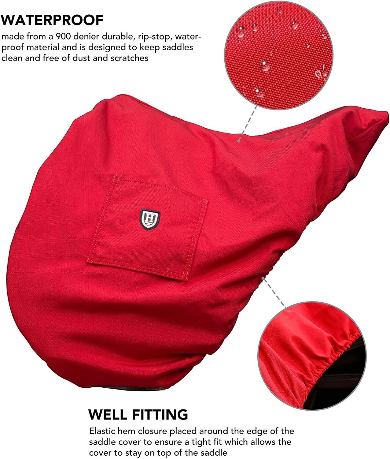 GP/CC Saddle Padded Cover Waterproof Dustfree Girth Holder Red Soft Fleece Lined - Fresh Stock Dated October 2025