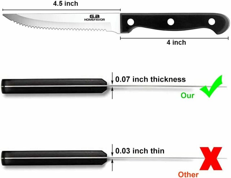 Stainless Steel Steak Knives Professional Set of 6 Sharp Chef Knife Kitchen Tool - Fresh Stock Dated October 2025