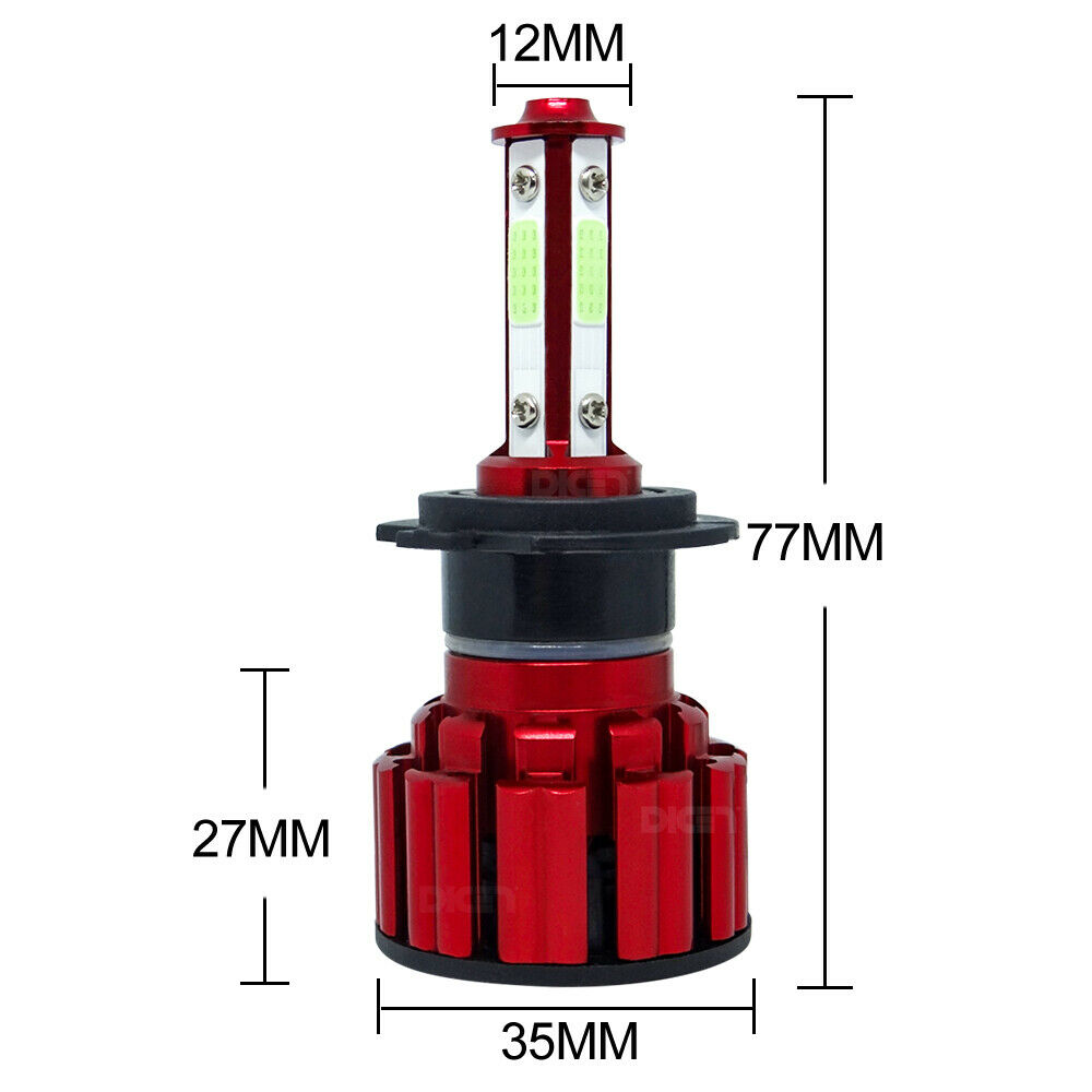 H7 LED Headlight Bulbs For Suzuki GSXR 1000 750 600 Hayabusa Hi Lo Beam Ice Blue - Fresh Stock Dated October 2025