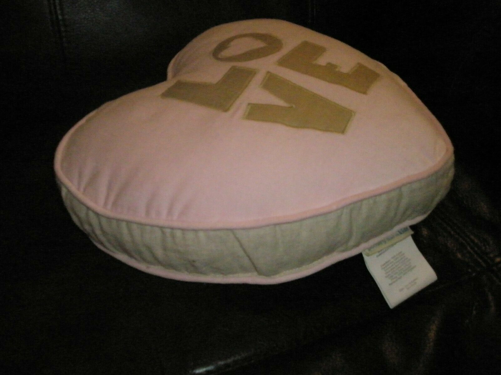 HTF Pottery Barn Kids Pink Velvet I Love You Heart Shaped Pillow Beautiful - Fresh Stock Dated October 2025