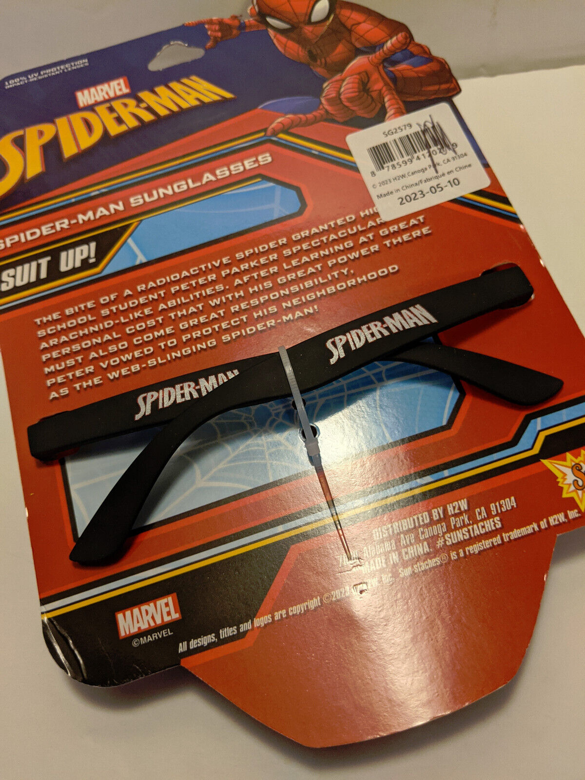 Marvel SPIDERMAN  Shades Sunglasses UV Protection Suit Up Costume Accessory - Fresh Stock Dated October 2025