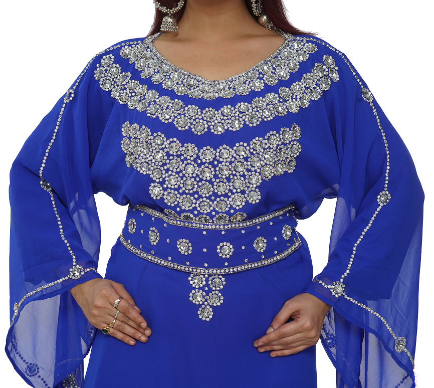 Dubai Farasha Dress Moroccan Kaftan Tea Party Gown Maxi Hand Embroidery 8358 - Fresh Stock Dated October 2025