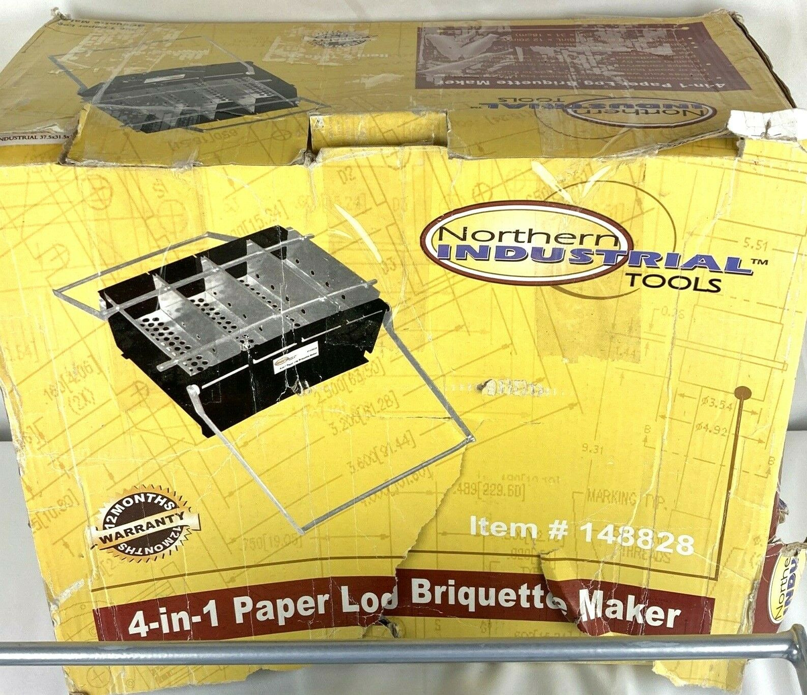 Northern Industrial Tools Paper Log Briquette Maker #148828 4-in-1 Eco-Smart - Fresh Stock Dated October 2025