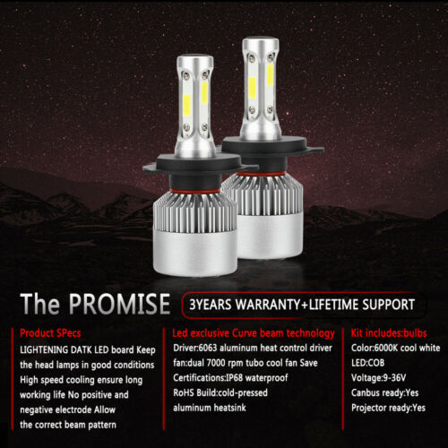 2x White H4 9003 LED Headlight Bulb High Low Beam Conversion Kit For Aprilia - Fresh Stock Dated October 2025