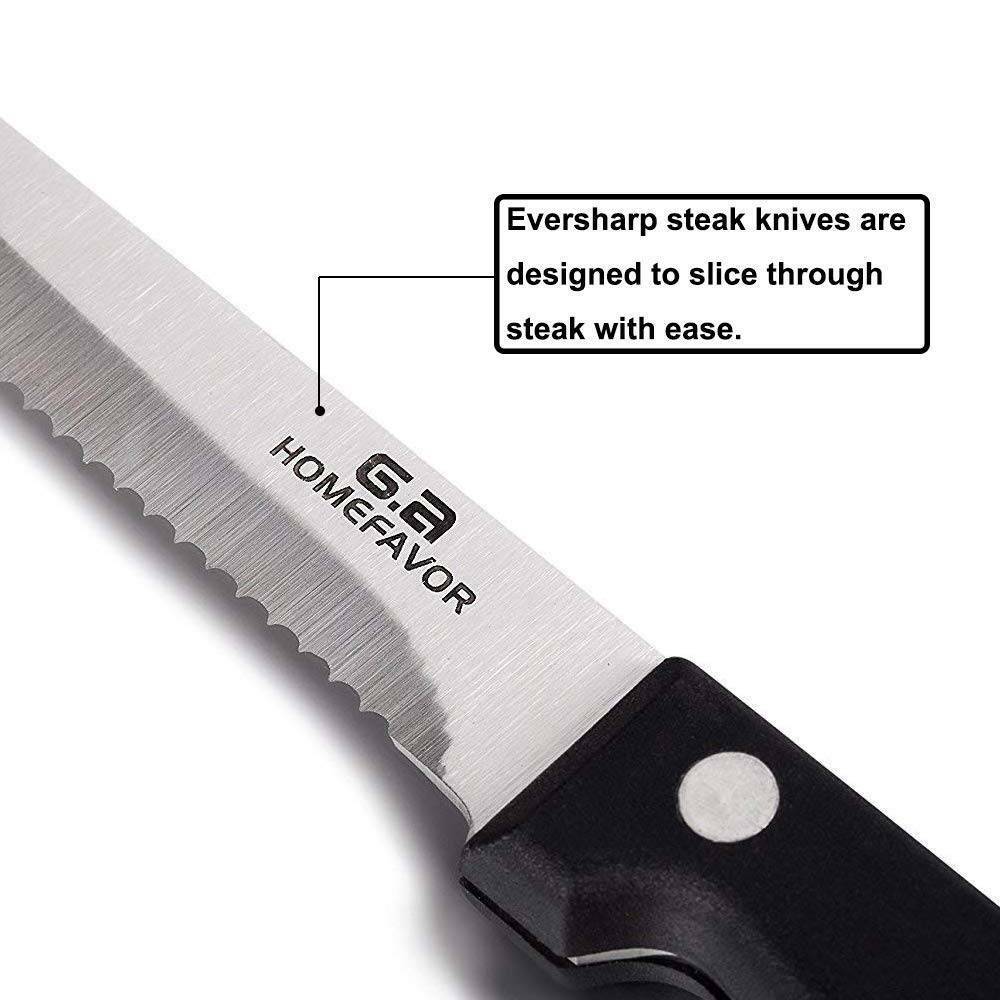 Stainless Steel Steak Knives Professional Set of 6 Sharp Chef Knife Kitchen Tool - Fresh Stock Dated October 2025