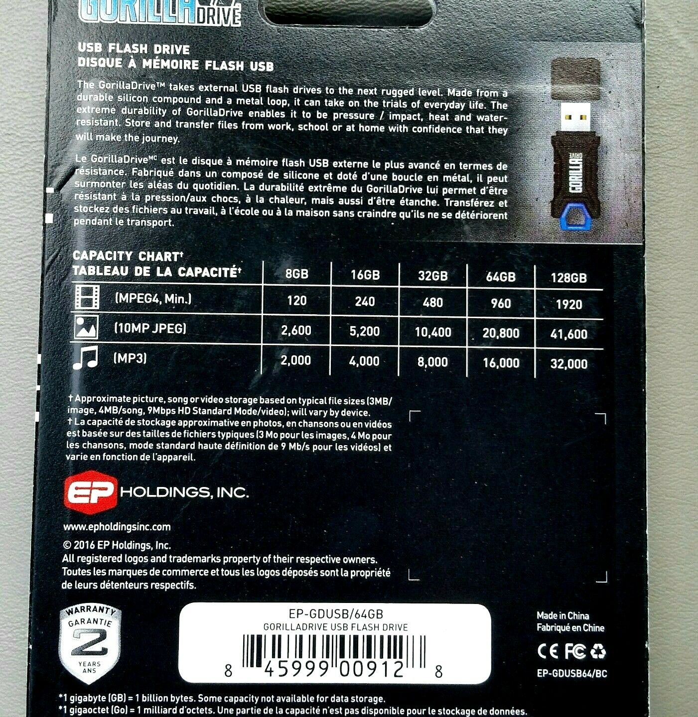 Gorilla Drive 64GB ~ Ruggedized USB Flash Memory ~ Water & Impact Resistant New - Fresh Stock Dated October 2025