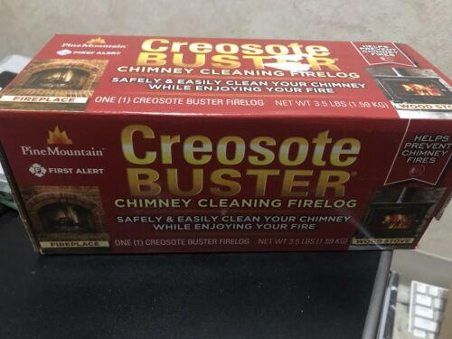 Pine Mountain Creosote Buster Chimney Cleaning Safety Firelog Lot of 3 - Fresh Stock Dated October 2025