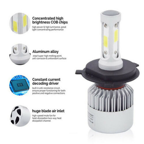 2x White H4 9003 LED Headlight Bulb High Low Beam Conversion Kit For Aprilia - Fresh Stock Dated October 2025