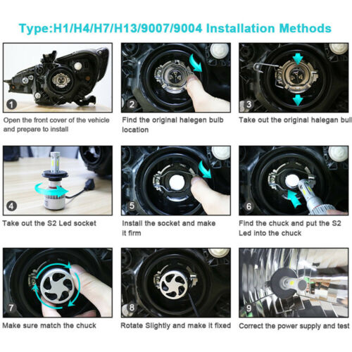 2x White H4 9003 LED Headlight Bulb High Low Beam Conversion Kit For Aprilia - Fresh Stock Dated October 2025