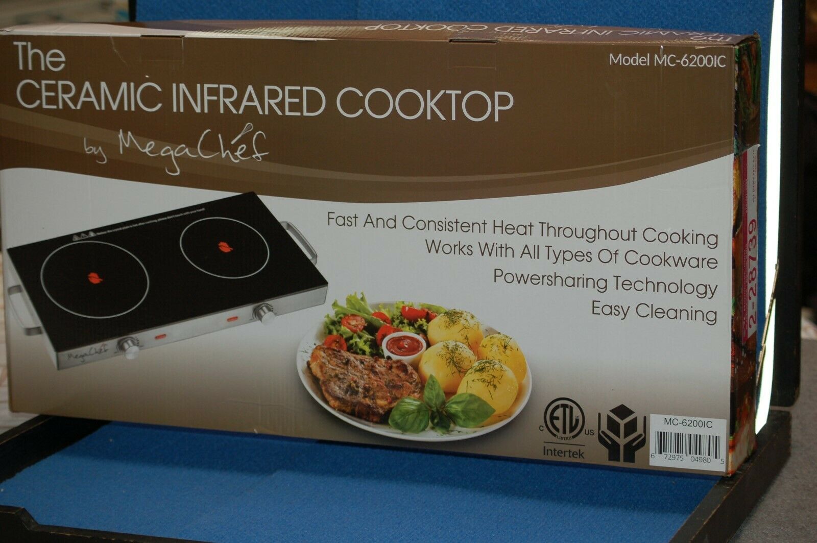 MegaChef Ceramic Infrared Cooktop Double Burner - Fresh Stock Dated October 2025