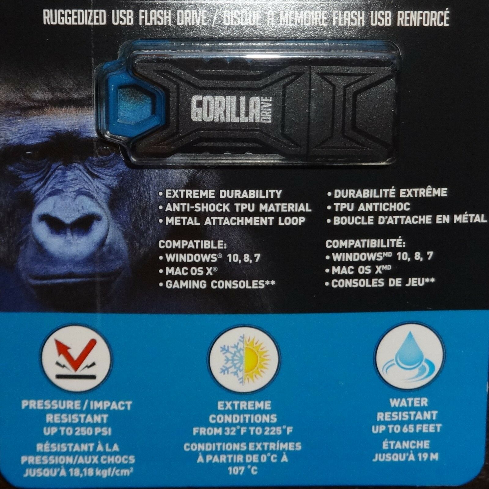 Gorilla Drive 64GB ~ Ruggedized USB Flash Memory ~ Water & Impact Resistant New - Fresh Stock Dated October 2025