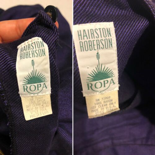 Vintage Hairston Roberson Ropa Wrap Top Medium Skirt 12 Purple Southwest Latin - Fresh Stock Dated October 2025