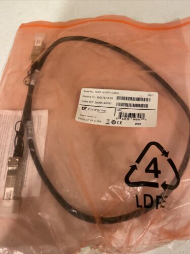 Extreme Networks 10304 10 Gigabit Ethernet SFP Plus Passive Cable - Fresh Stock Dated October 2025