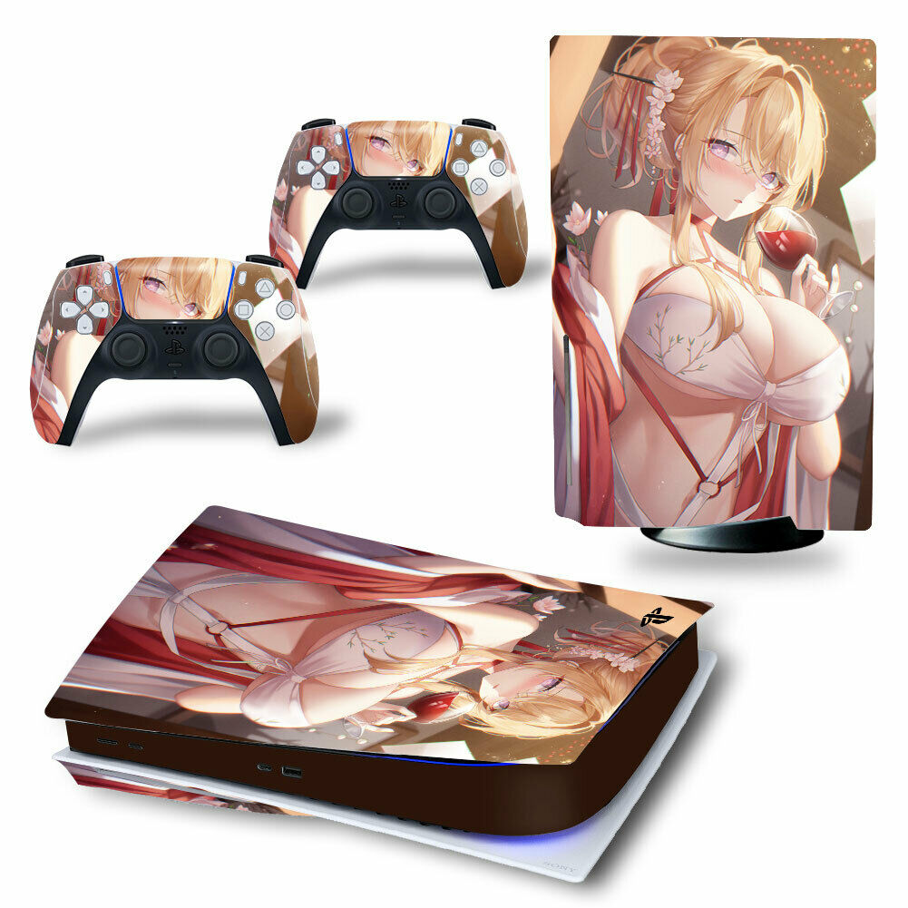 PS5 Console Hentai Anime Girls Porn Decals Skins For Controllers Vinyl Stickers - Fresh Stock Dated October 2025