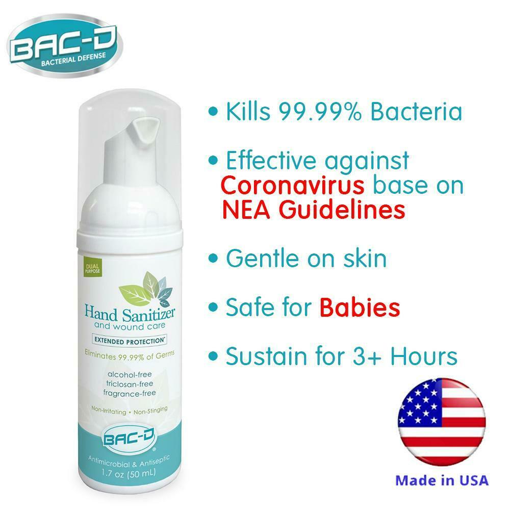 GALLON Refill BAC-D Foaming Hand Sanitizer & Wound Care STOP COLDS, FLU, VIRUSES - Fresh Stock Dated October 2025