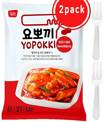 Instant Spicy Sweet Tteokbokki Rice Cake | Pack Of 2 Popular Korean Snack With A - Fresh Stock Dated October 2025