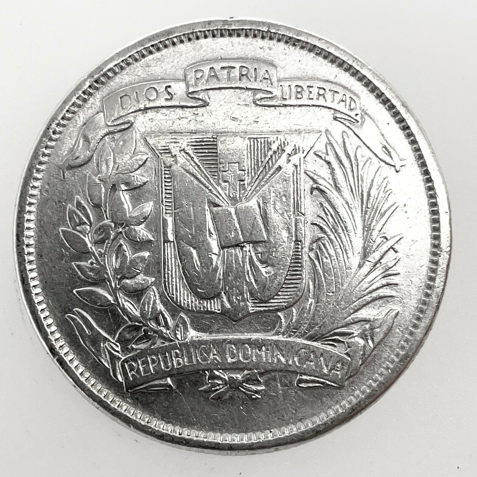 1947- Dominican Republic MEDIO - 1/2 Peso 0.900 Silver Coin- Rare. Km # 21. C#2 - Fresh Stock Dated October 2025