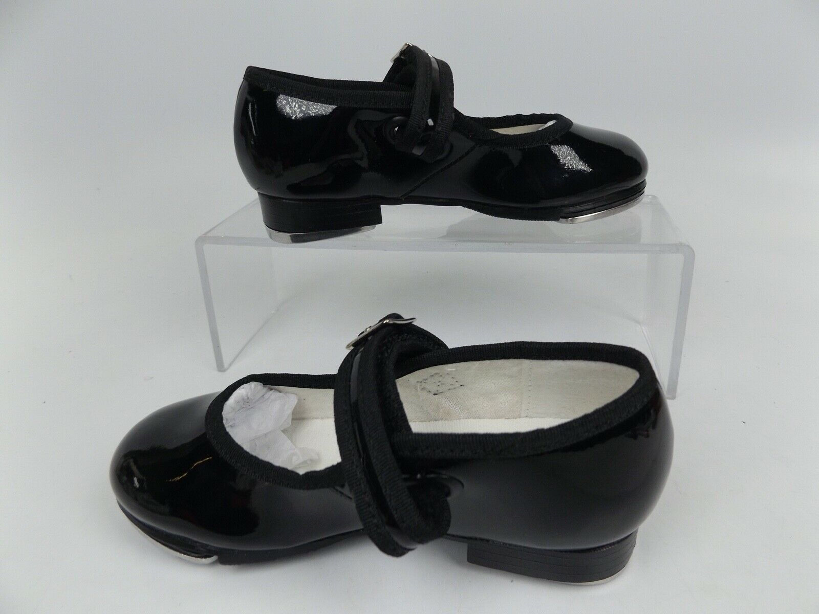 CAPEZIO Mary Jane Tap Black Patent Leather Toddler Girl's SZ 9.5 WIDE, NEW  1461 - Fresh Stock Dated October 2025