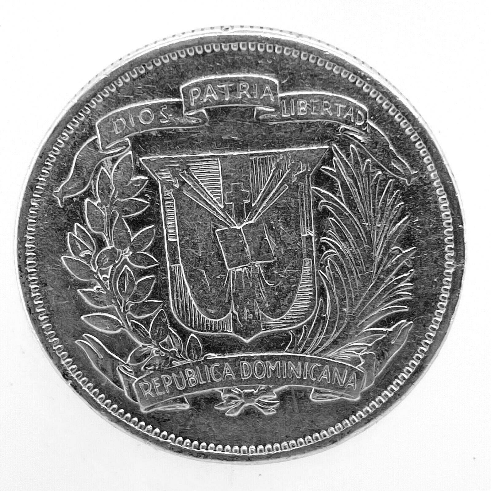 1947- Dominican Republic MEDIO - 1/2 Peso 0.900 Silver Coin- Rare. Km # 21. C#2 - Fresh Stock Dated October 2025