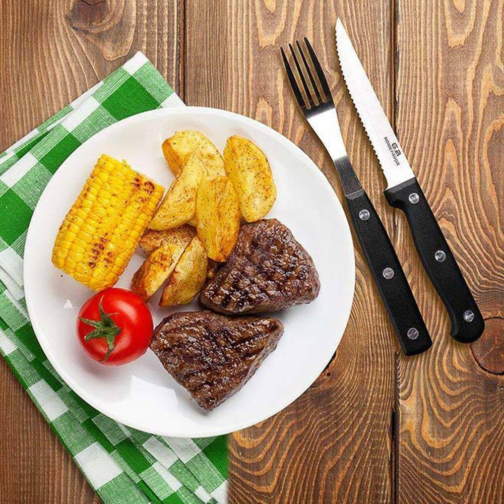 Stainless Steel Steak Knives Professional Set of 6 Sharp Chef Knife Kitchen Tool - Fresh Stock Dated October 2025