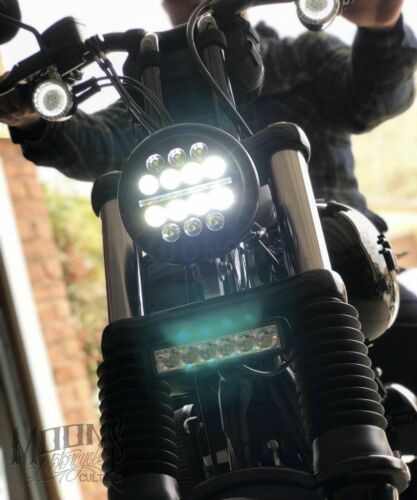Moons MC Fly Eye Moonmaker 5.75 LED Headlight Lens Harley Dyna Sportster FXR FX - Fresh Stock Dated October 2025