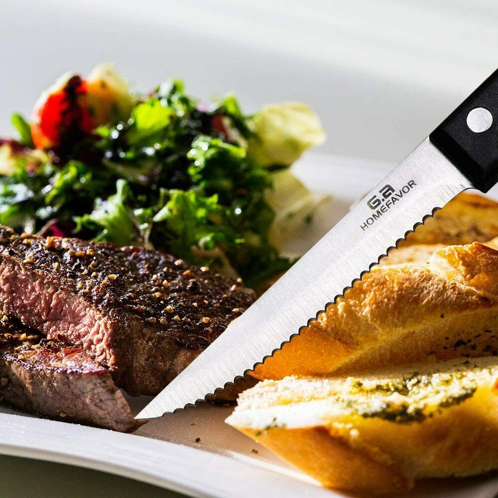 Stainless Steel Steak Knives Professional Set of 6 Sharp Chef Knife Kitchen Tool - Fresh Stock Dated October 2025