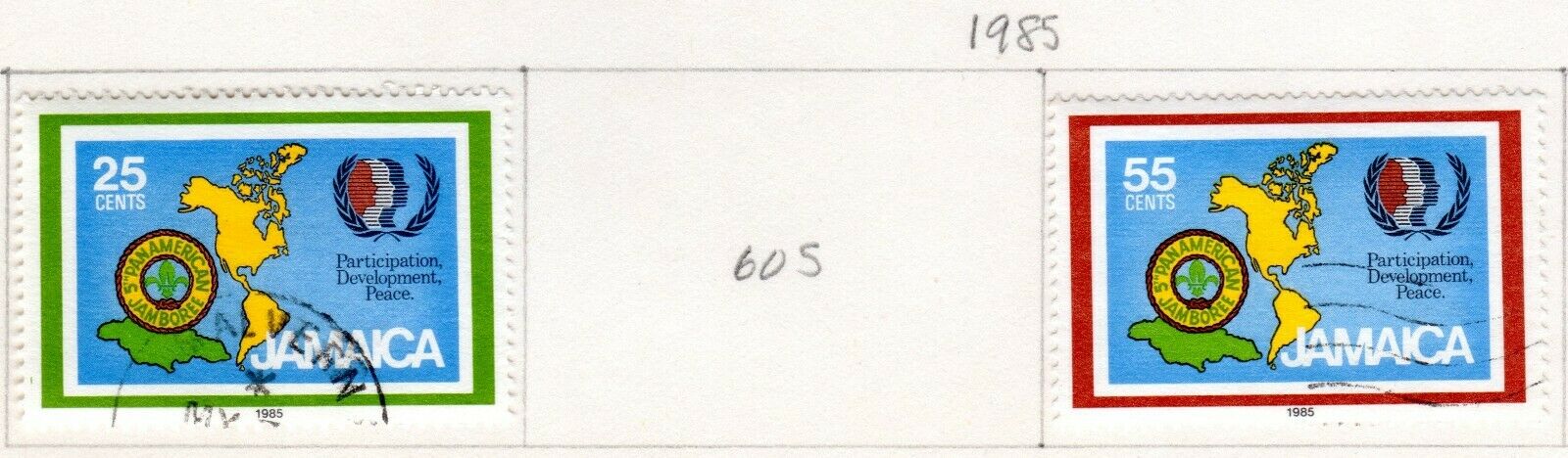 Jamaica Scott 573//617 Mostly Used on 3 Album Pages Issued 1984-1986 - Fresh Stock Dated October 2025