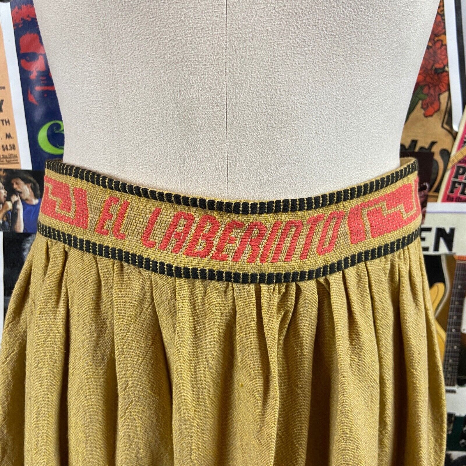 Vintage 1950s-60s El Laberinto Oaxacan Mexican Embroidered Souvenir Skirt - Fresh Stock Dated October 2025