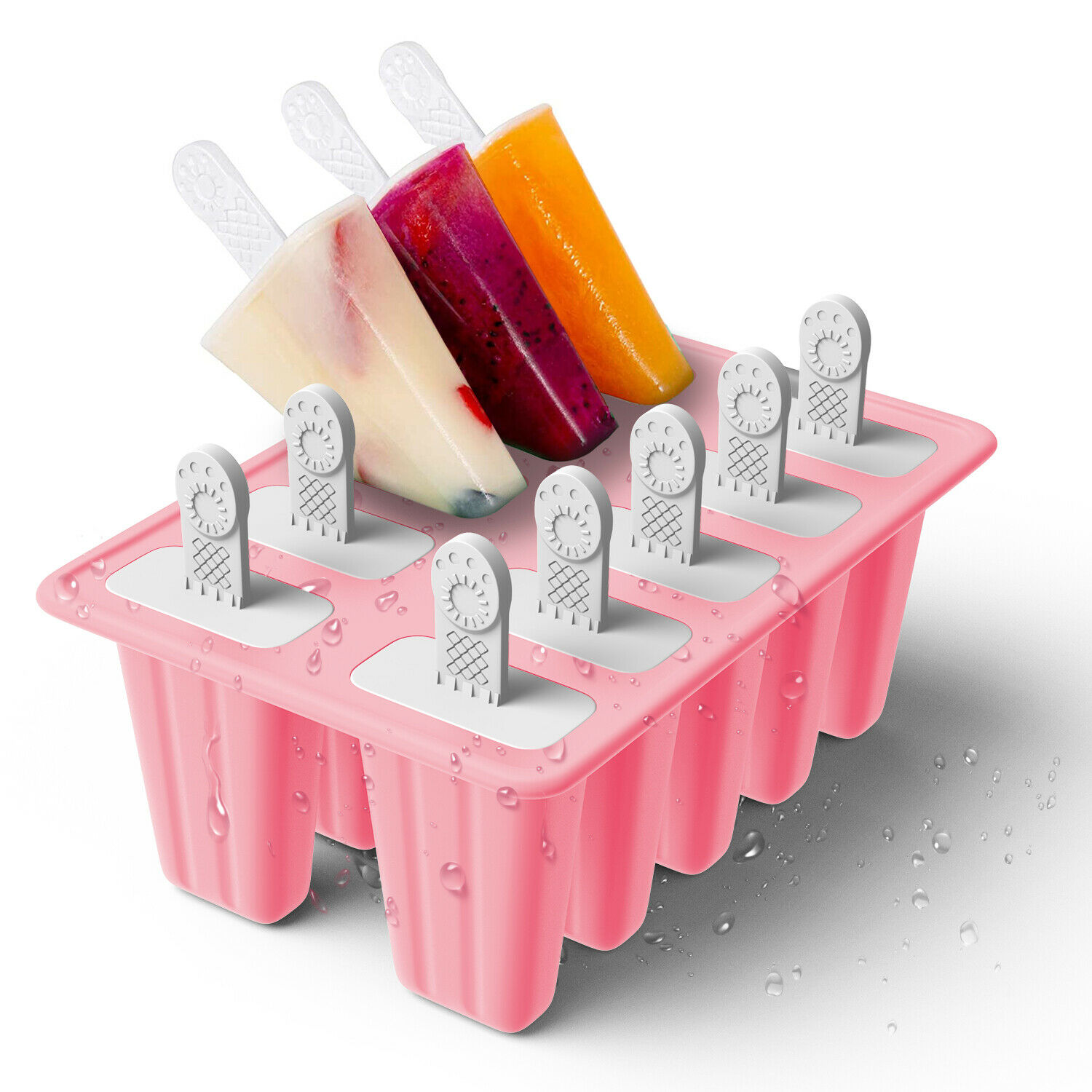 10 Cell Ice Cream Popsicle Frozen Mold Silicone Pop Maker/6 Cell Ice Cube Moulds - Fresh Stock Dated October 2025