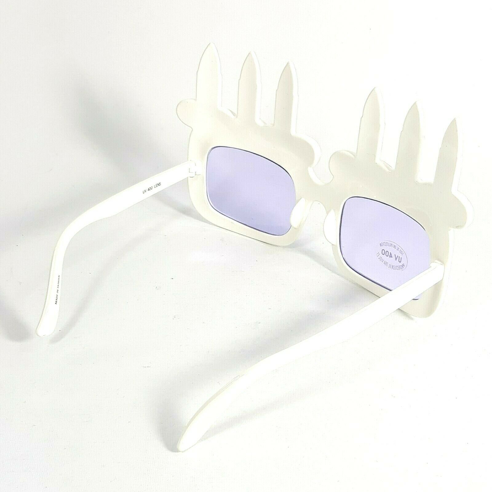 Happy Birthday Novelty Adult Big Frame Eyewear Sunglasses White w/ Six Candles - Fresh Stock Dated October 2025