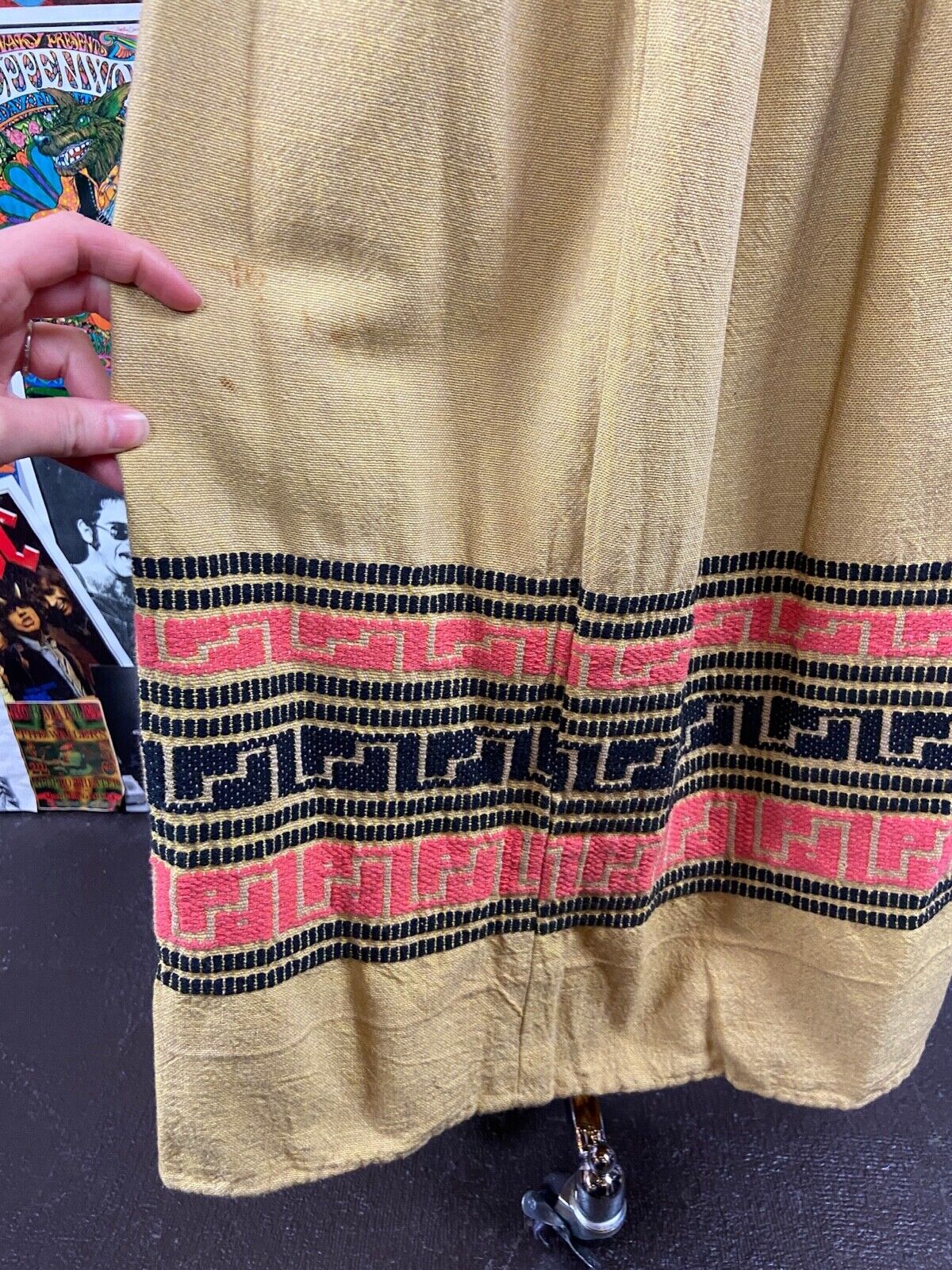 Vintage 1950s-60s El Laberinto Oaxacan Mexican Embroidered Souvenir Skirt - Fresh Stock Dated October 2025