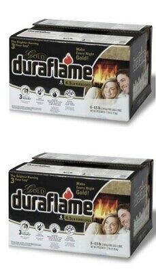 Fireplace Wood Firepit Logs Duraflame Gold Two (2) 6-Pack Cases, 3 Hour Burn - Fresh Stock Dated October 2025
