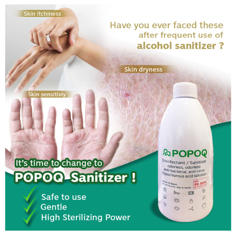 3 X POPOQ Korean Hand Sanitizer Disinfectant Spray 16.9oz - Fresh Stock Dated October 2025