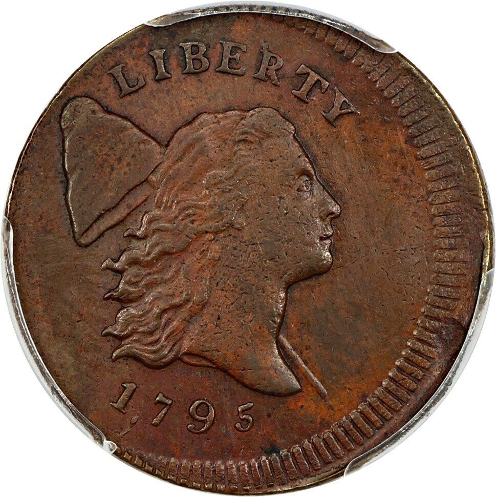 1795 PE, Punctuated Date 1/2c PCGS AU55 (C-4, Struck 5% Off Center) D.L. Hansen - Fresh Stock Dated October 2025