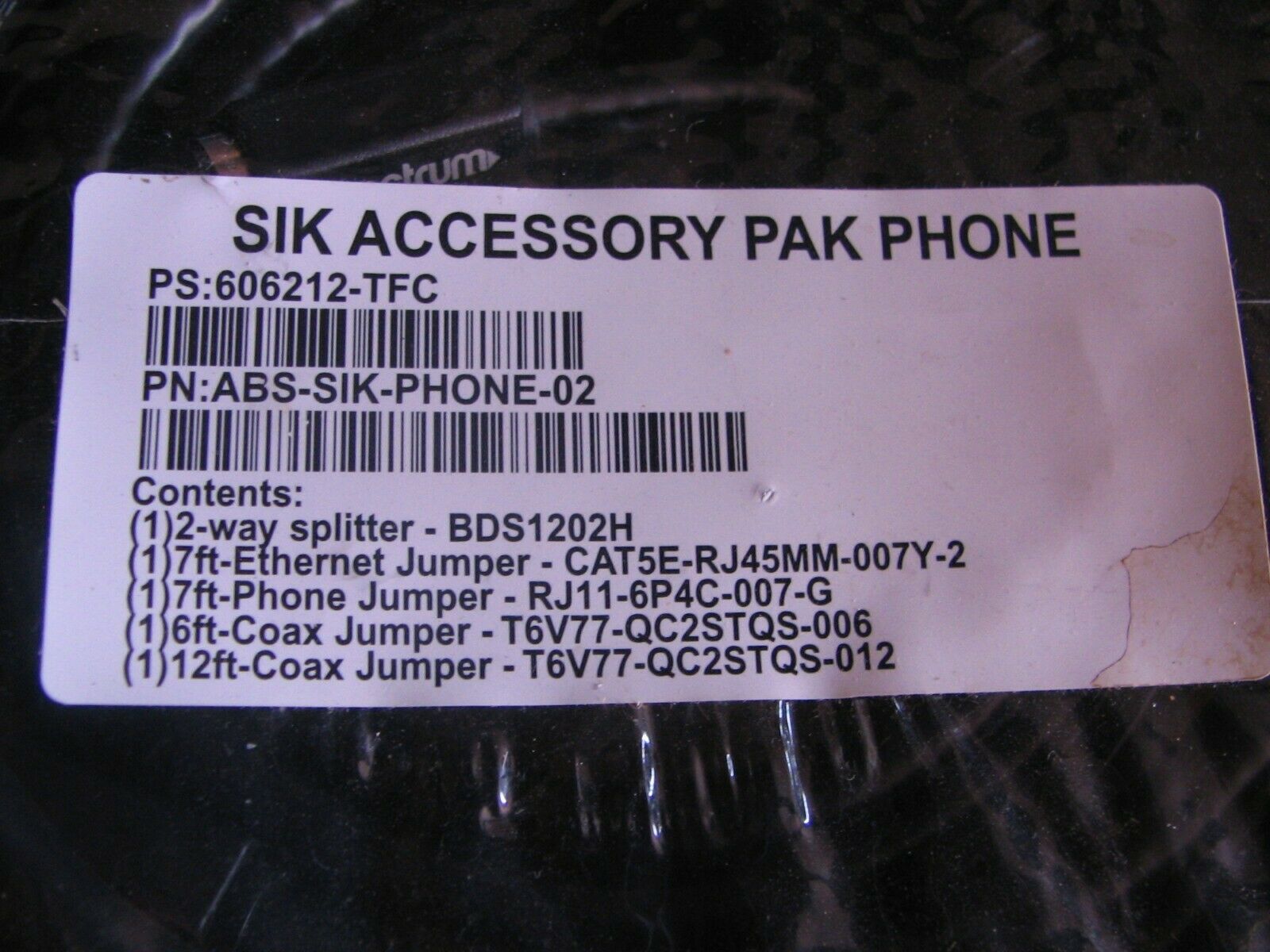 NEW! SIK Accessory Pak Phone Coaxial Jumpers,CAT5e Jumper,2-way Splitter & MORE - Fresh Stock Dated October 2025
