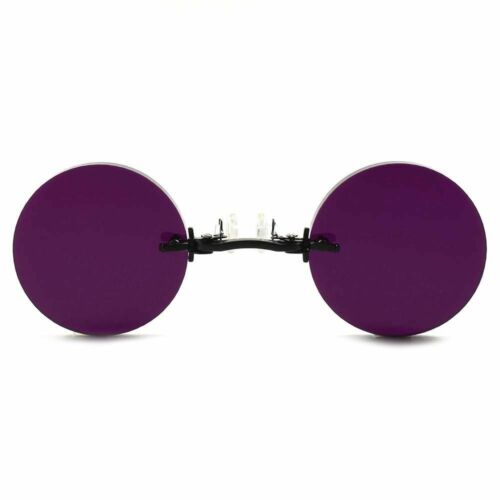 Old Fashion Pince Nez Gothic Vampire Purple Costume Cosplay Round Sun Glasses - Fresh Stock Dated October 2025