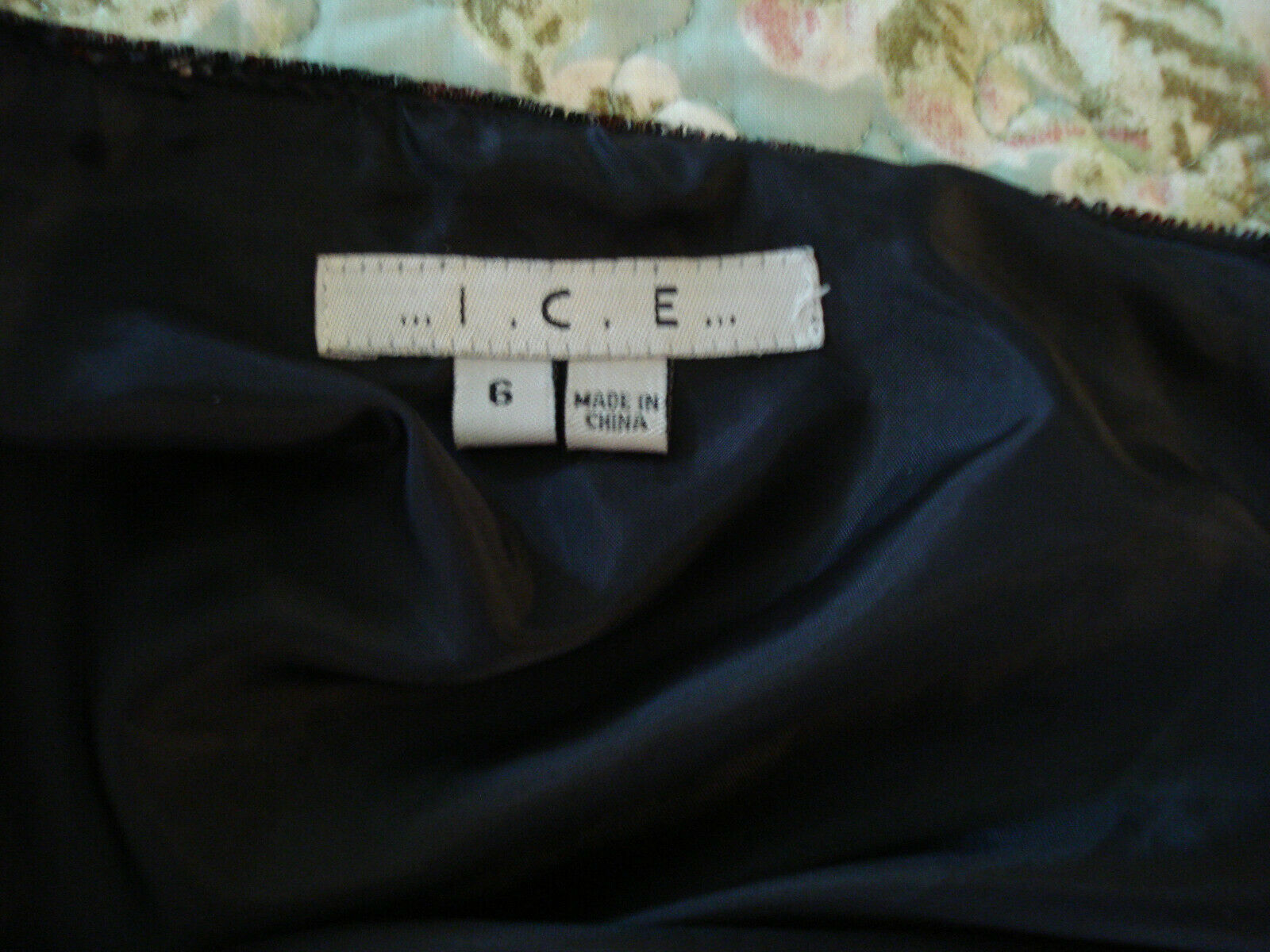 Vintage ICE Brand Siz 6 Boho-Hippie Long Velvet Skirt in Browns, Aqua, Peach - Fresh Stock Dated October 2025