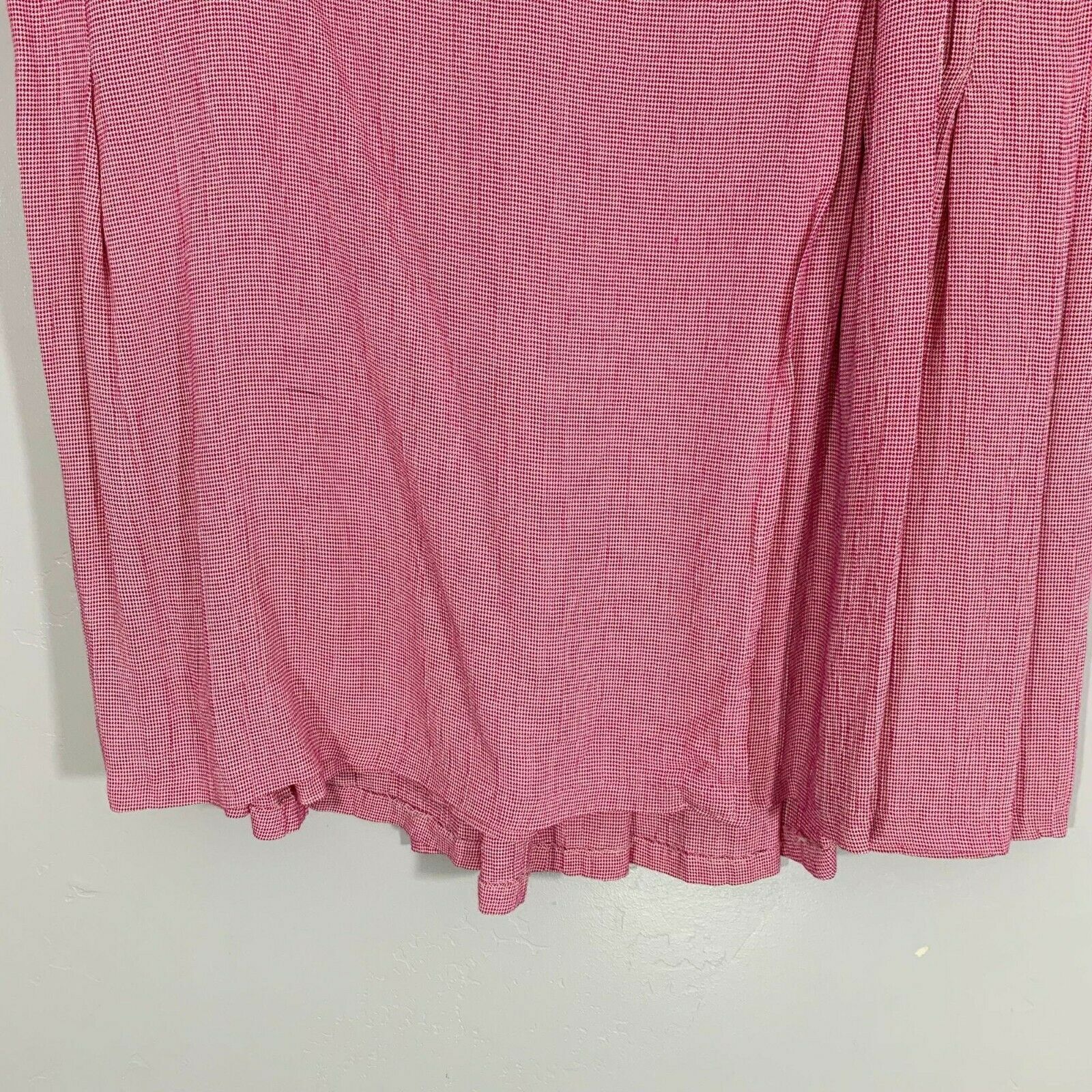 Vintage 90's Plus Size Pink White Herringbone Striped Button Front Wrap Skirt - Fresh Stock Dated October 2025
