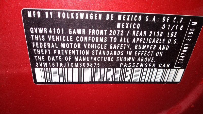 MK6 Manual Transmission 1.4L Engine ID Czta 5 Speed Fits 16-17 JETTA 5832510 - Fresh Stock Dated October 2025