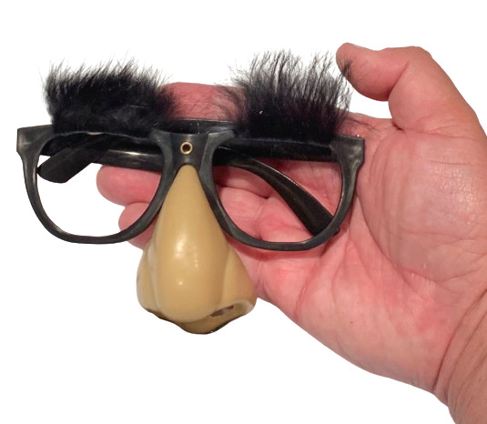 Deluxe RUBBER NOSE GROUCHO GLASSES Funny Black Frame Mustache Joke Fuzzy Puss - Fresh Stock Dated October 2025