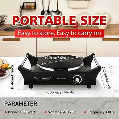 Hot Plate Portable Electric Stove 1500W Cast Iron Stove Single Burner - Fresh Stock Dated October 2025