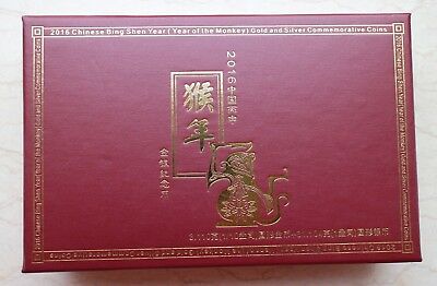 China 2016 Monkey No Colorized Gold and Silver Coins Set - Fresh Stock Dated October 2025